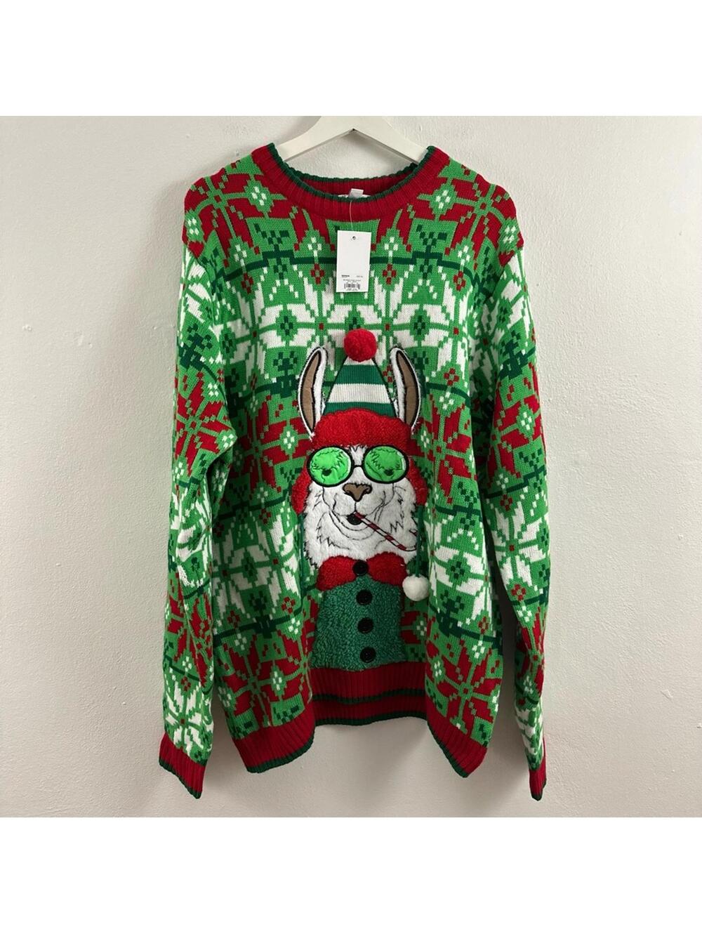 NWT Celebrate Together Llama with Sun Glasses Ugly Sweater Men's Size XXL